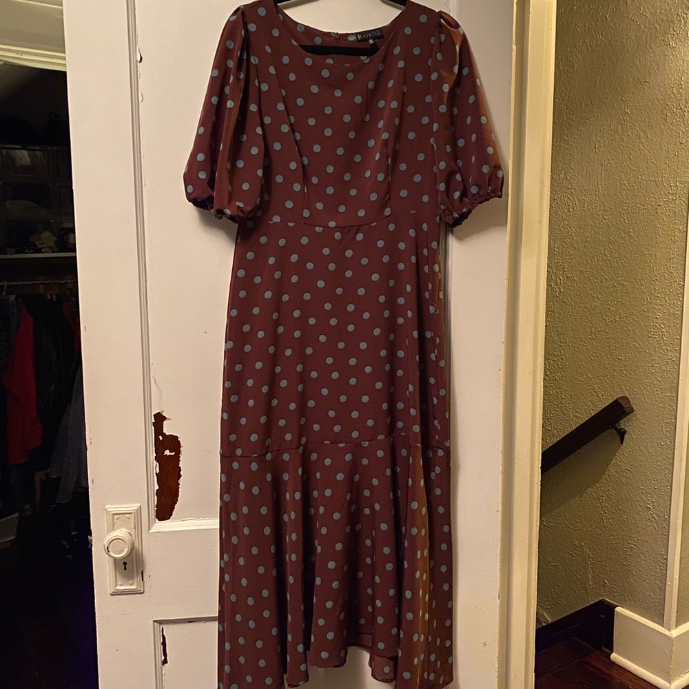 Polka Dot mint green/ Brown Dress M